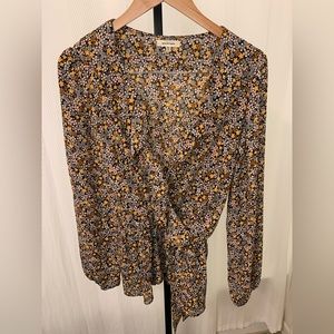 Max Studio Dark Floral Blouse
